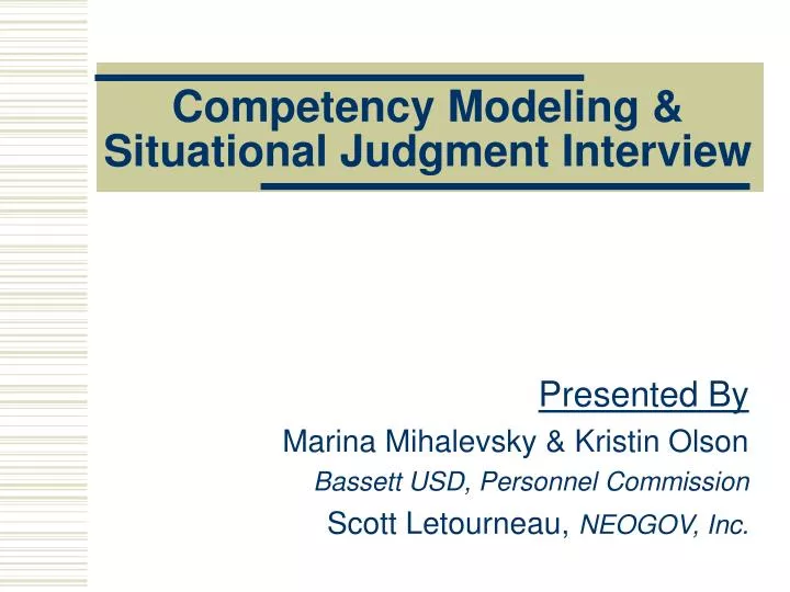 competency modeling situational judgment interview