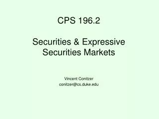 CPS 196.2 Securities &amp; Expressive Securities Markets