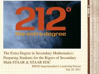 The Extra Degree in Secondary Mathematics: