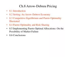 Ch.8 Arrow-Debreu Pricing