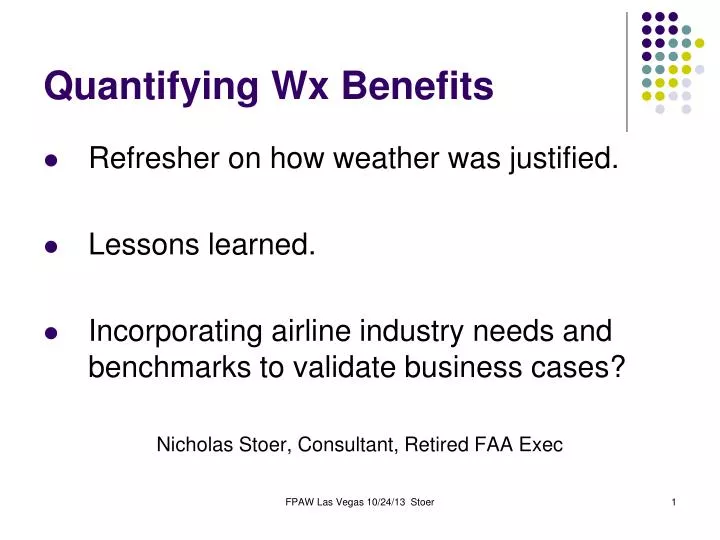 quantifying wx benefits