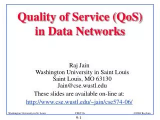 Quality of Service (QoS) in Data Networks