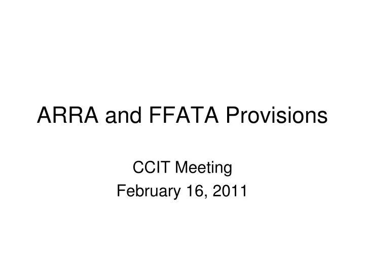 arra and ffata provisions