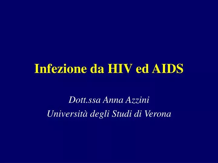 infezione da hiv ed aids