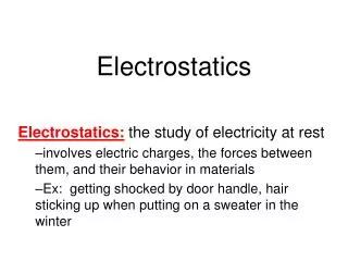 Electrostatics