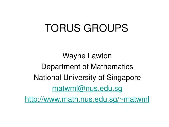 torus groups