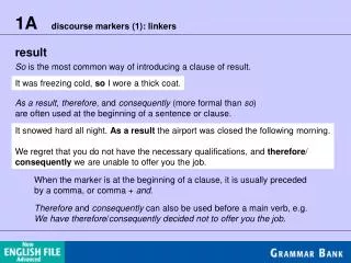 1A discourse markers (1): linkers