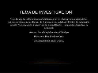 tema de investigaci n