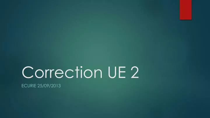 correction ue 2