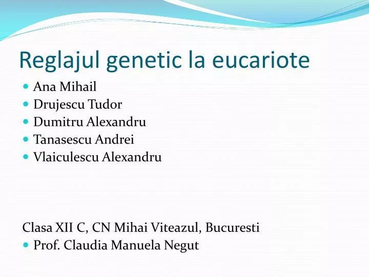 reglajul genetic la eucariote