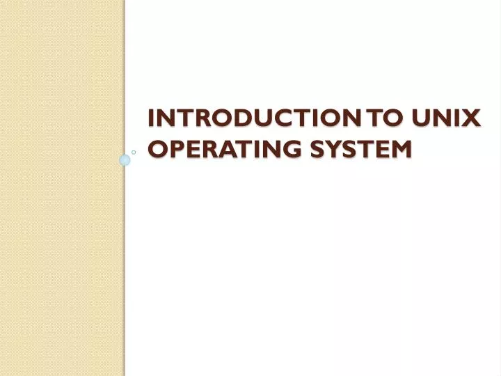 introduction to unix operating system