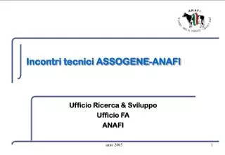 Incontri tecnici ASSOGENE-ANAFI