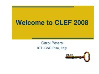 Welcome to CLEF 2008