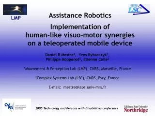 Assistance Robotics Implementation of human-like visuo-motor synergies