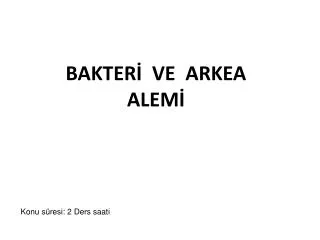 bakter ve arkea alem