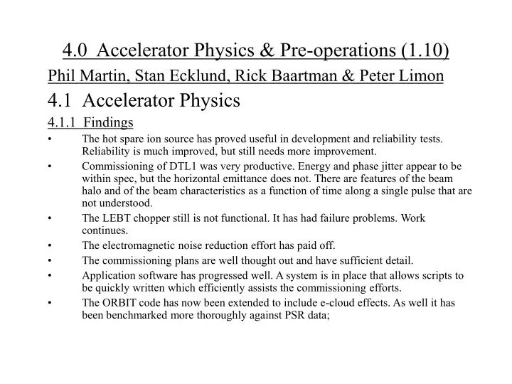 4 0 accelerator physics pre operations 1 10