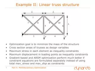 Example II: Linear truss structure