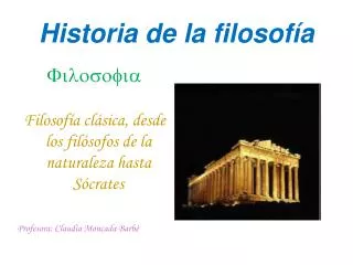 historia de la filosof a