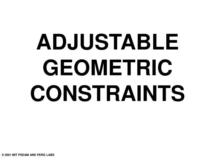 adjustable geometric constraints