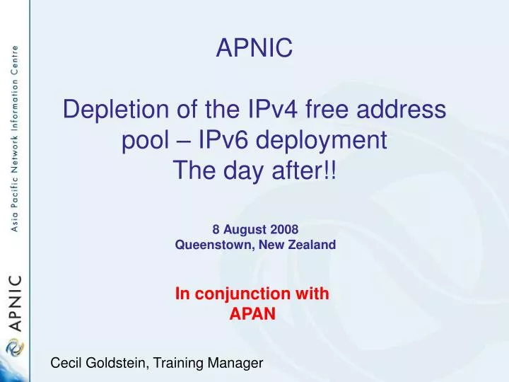 apnic depletion of the ipv4 free address pool ipv6 deployment the day after