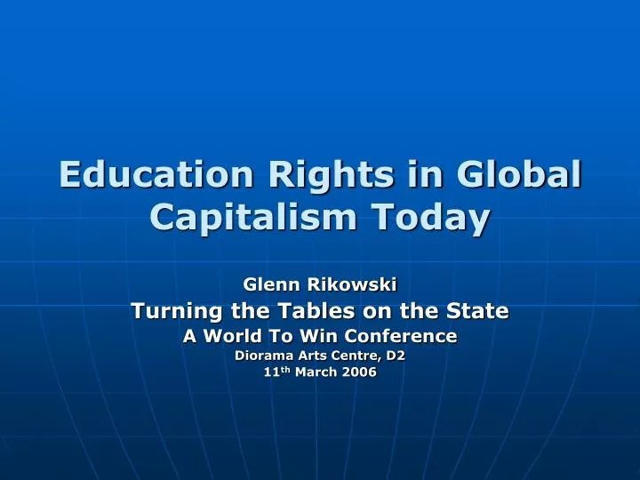 education rights in global capitalism today