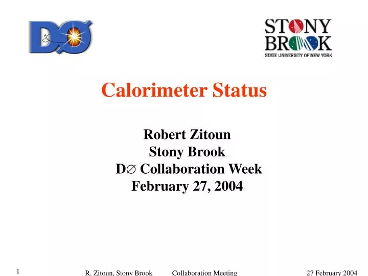 calorimeter status