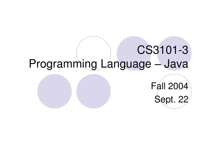 cs3101 3 programming language java