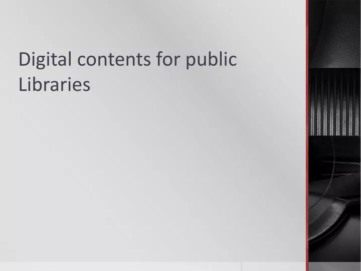 digital contents for public libraries