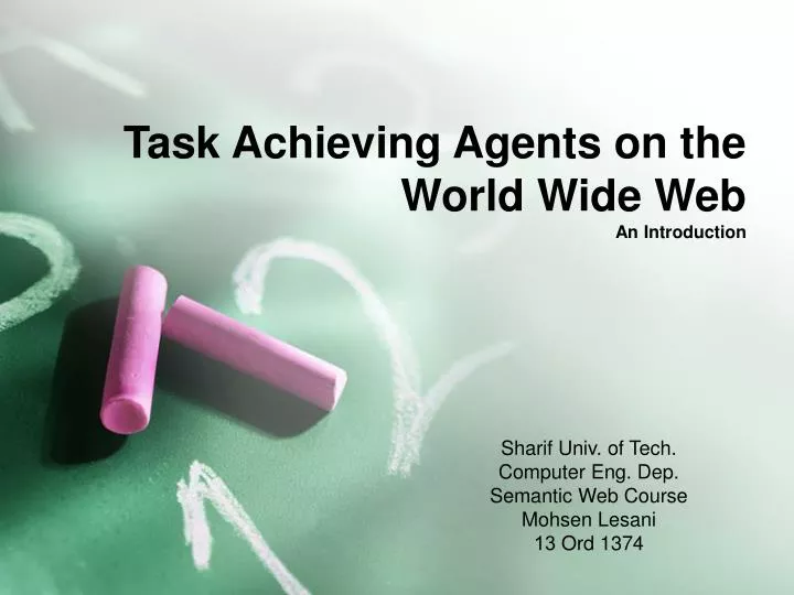 task achieving agents on the world wide web an introduction