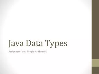 Java Data Types