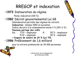 RREGOP et indexation