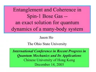 Entanglement and Coherence in Spin-1 Bose Gas --