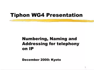 Tiphon WG4 Presentation