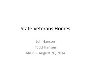 State Veterans Homes