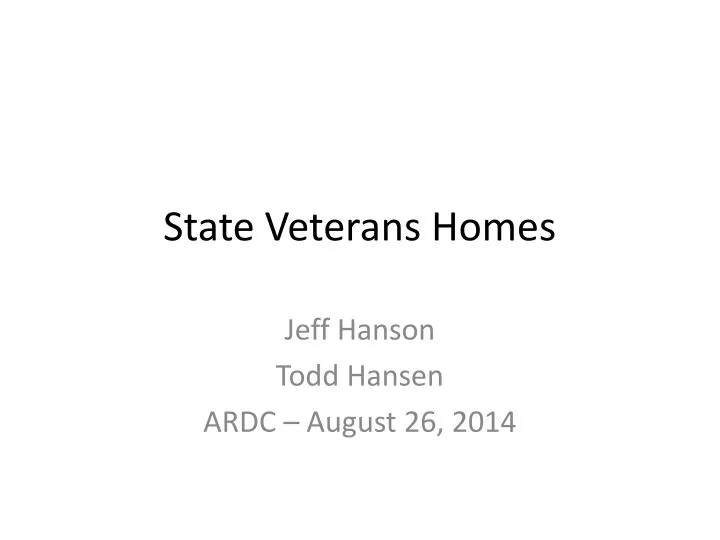 state veterans homes