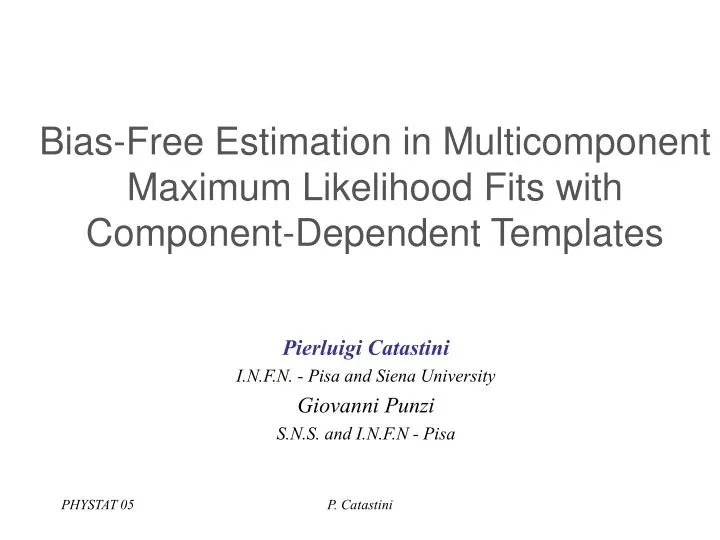 bias free estimation in multicomponent maximum likelihood fits with component dependent templates