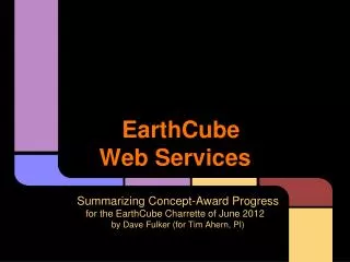 EarthCube Web Services