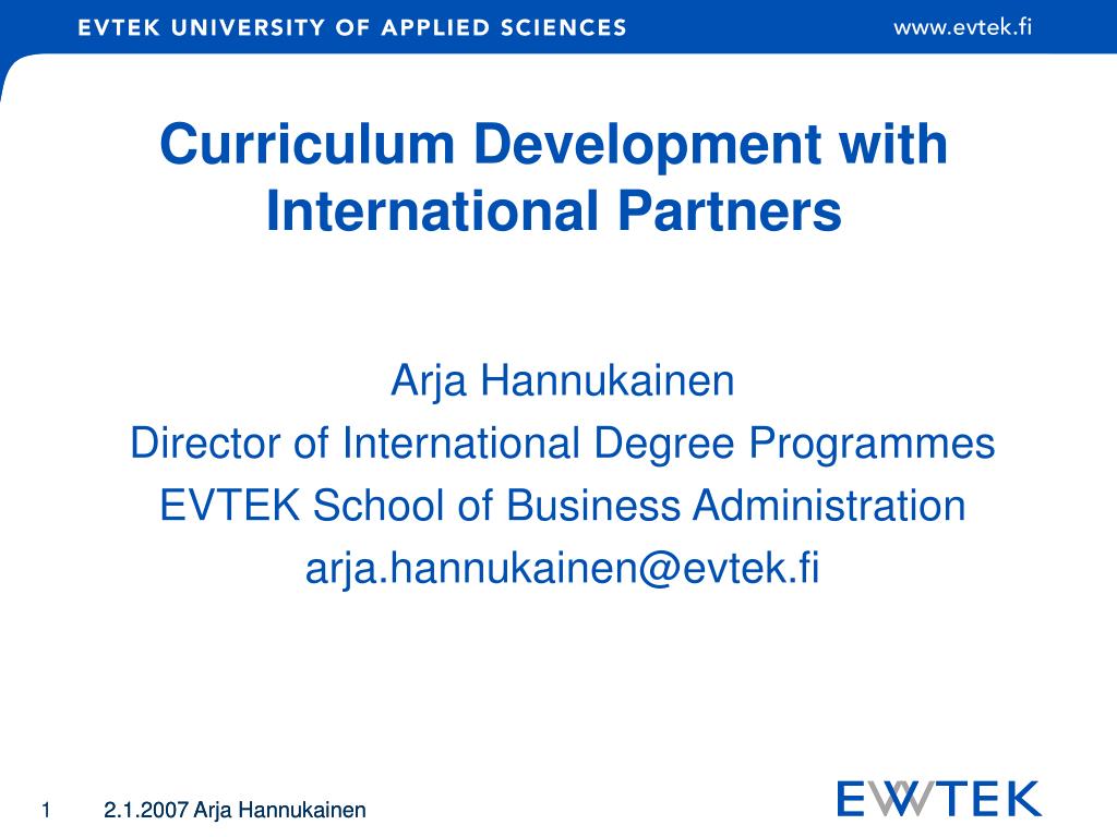 PPT - Curriculum Development with International Partners PowerPoint ...