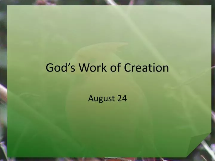 god s work of creation