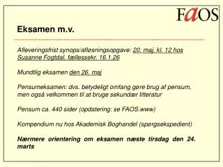 eksamen m v
