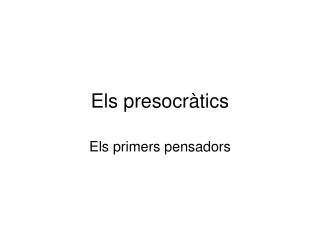 els presocr tics