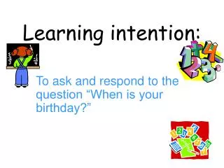learning intention