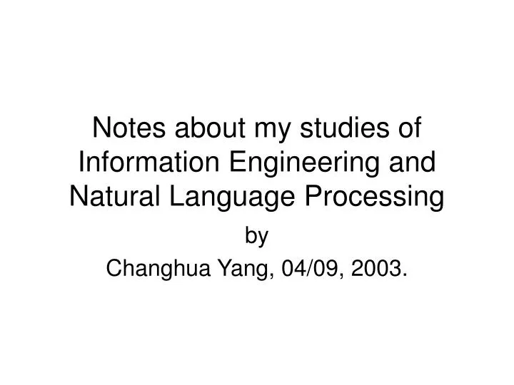 notes about my studies of information engineering and natural language processing