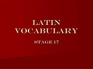 latin vocabulary