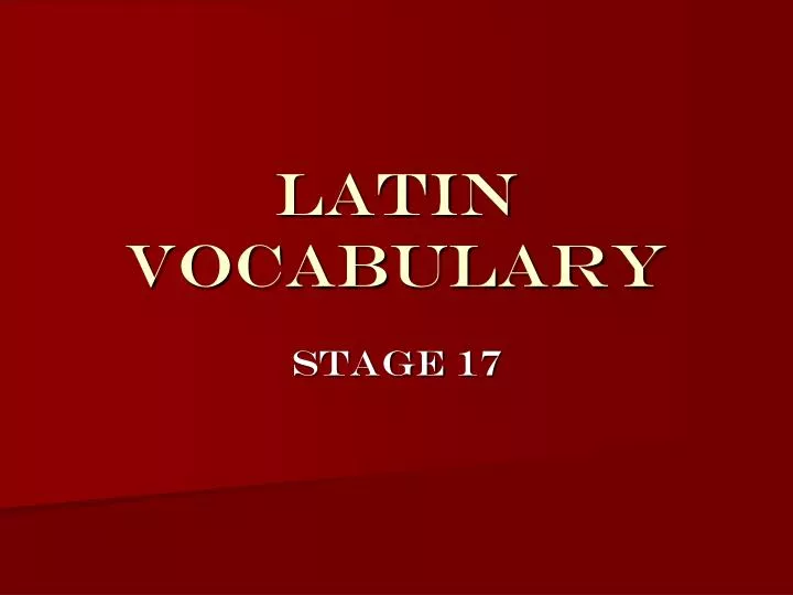 latin vocabulary