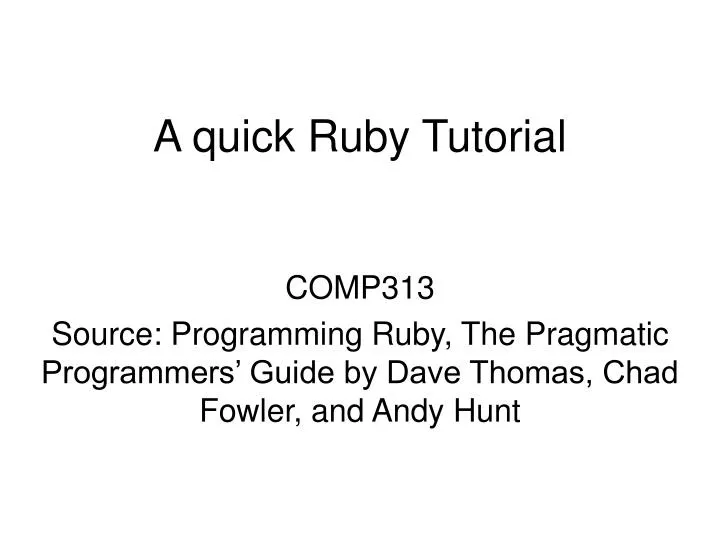 a quick ruby tutorial