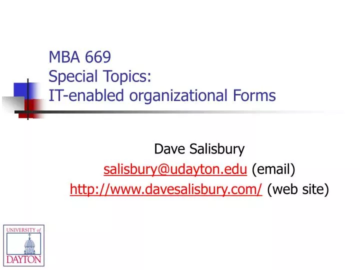 mba 669 special topics it enabled organizational forms
