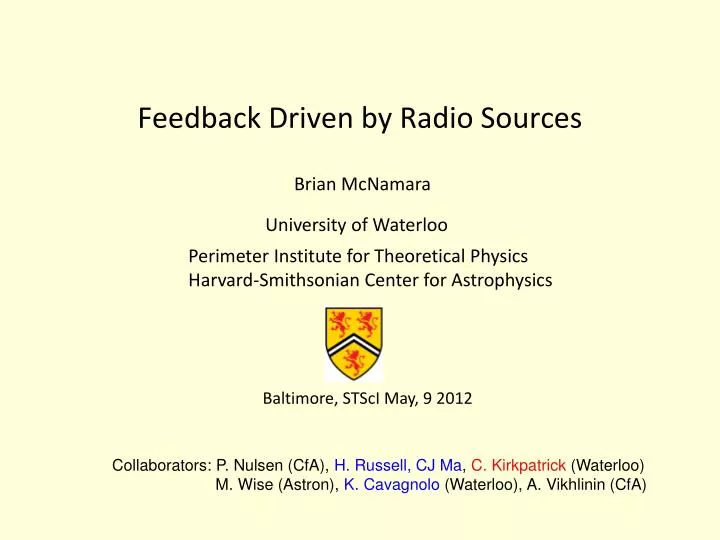 feedback driven by radio sources