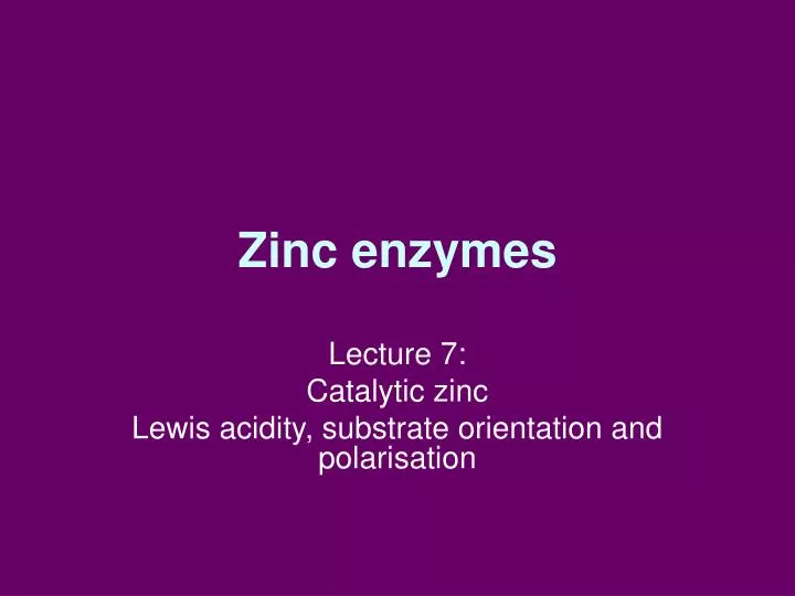 zinc enzymes