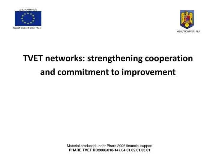 tvet networks strengthening cooperation and commitment to improvement